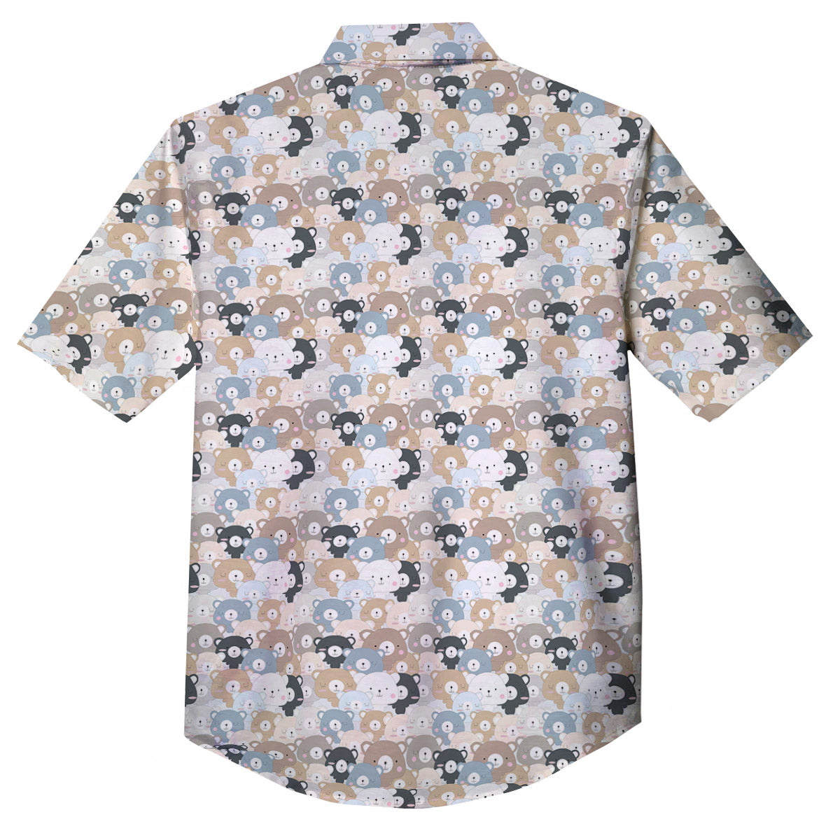 Bear Cute Print Pattern Button Up Shirt-grizzshop