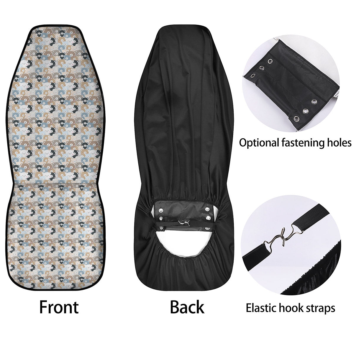 Bear Cute Print Pattern Car Seat Covers-grizzshop