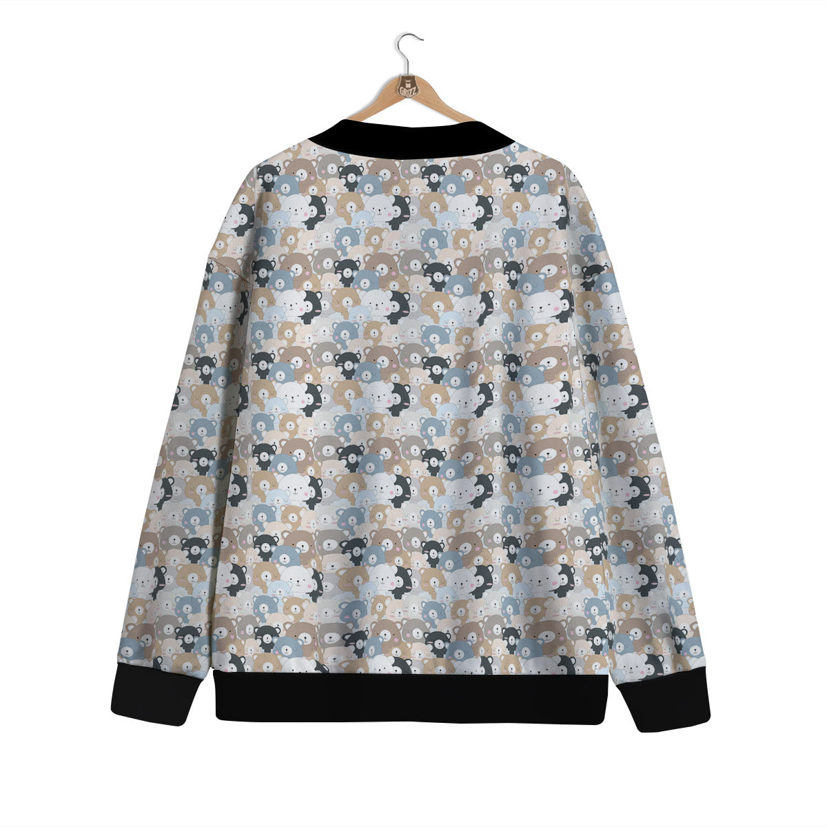 Bear Cute Print Pattern Cardigan-grizzshop