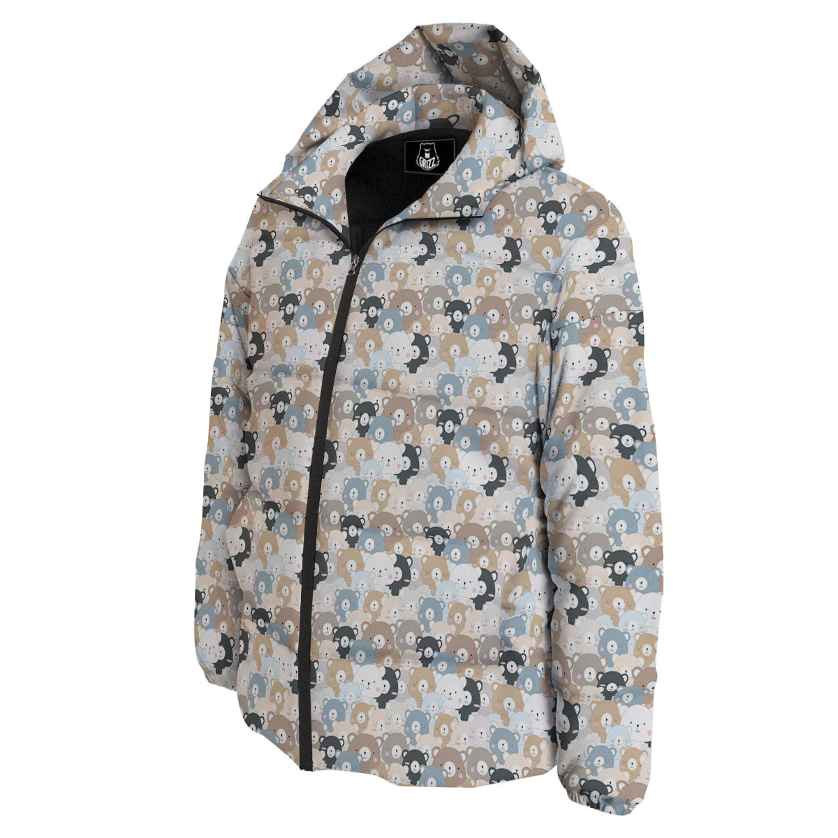 Bear Cute Print Pattern Down Jacket-grizzshop