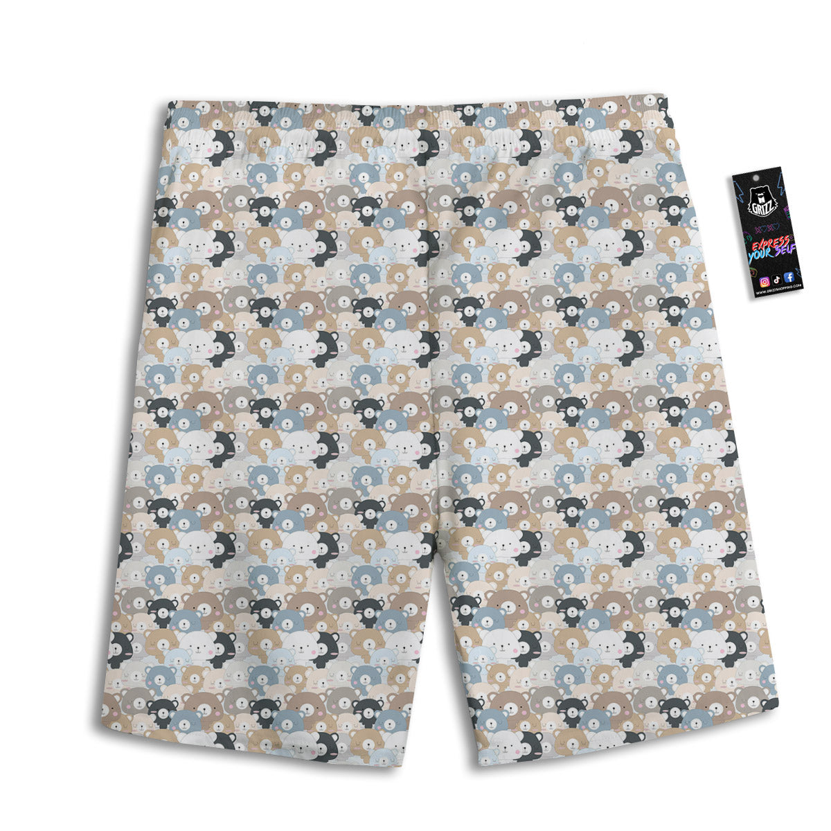 Bear Cute Print Pattern Men's Athletic Shorts