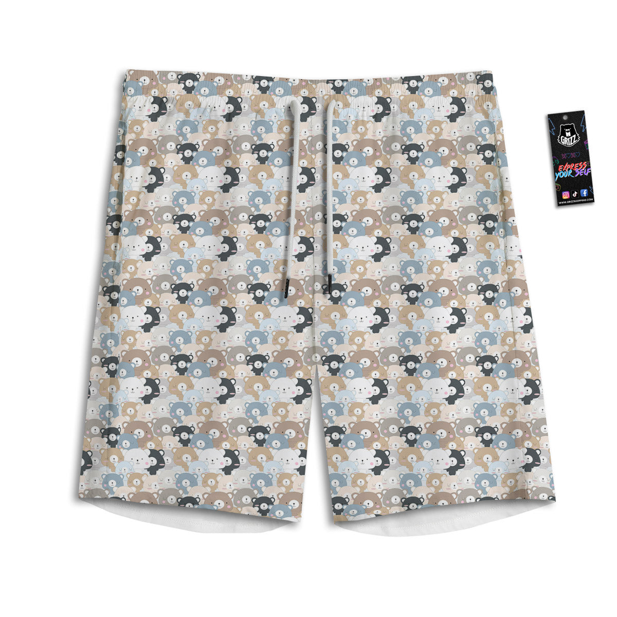 Bear Cute Print Pattern Men's Athletic Shorts