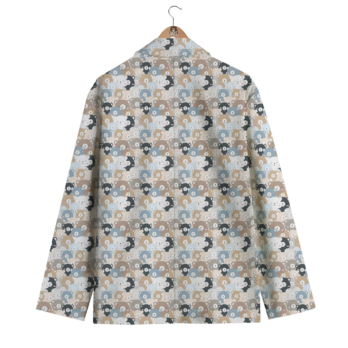 Bear Cute Print Pattern Men's Blazer-grizzshop