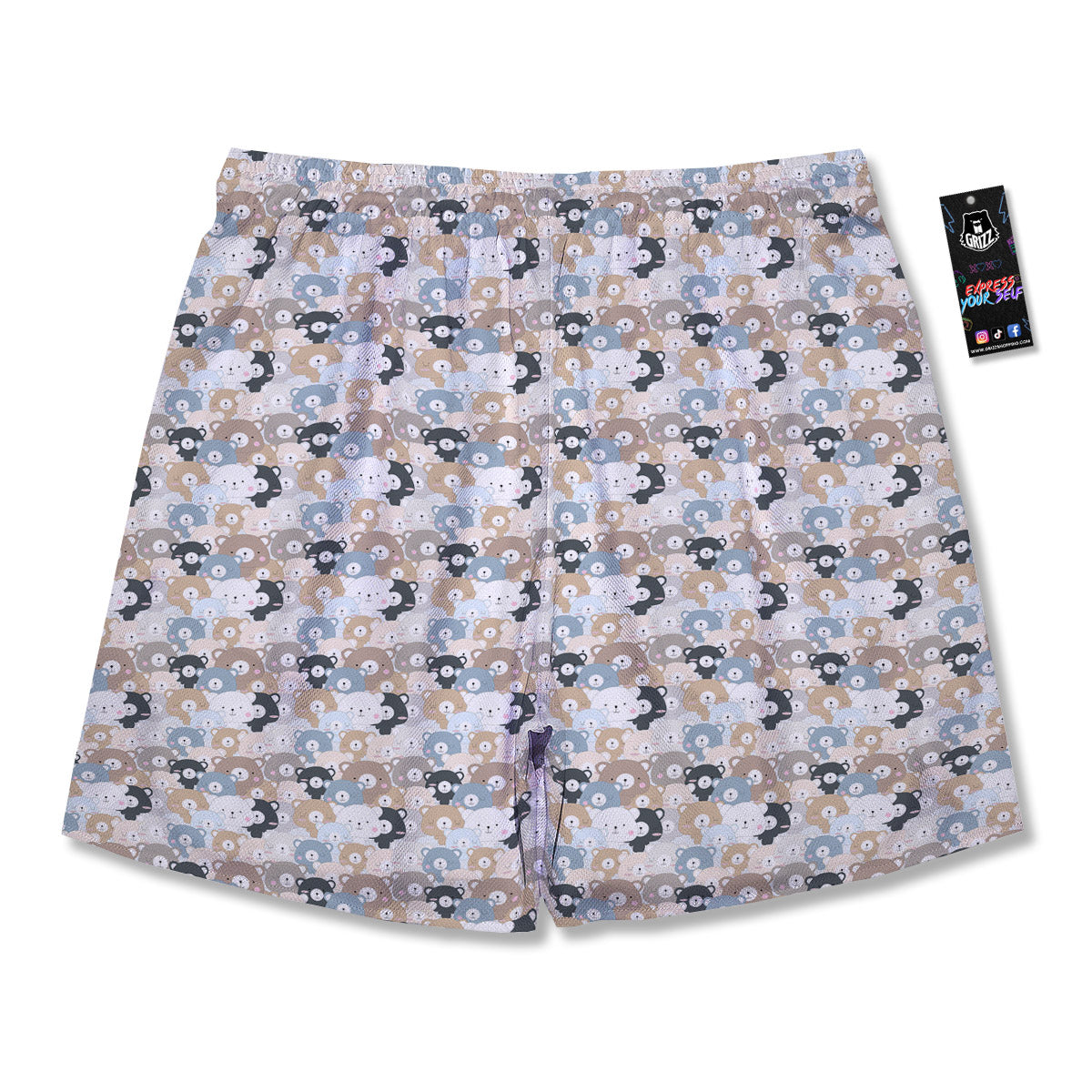 Bear Cute Print Pattern Men's Running Shorts-grizzshop