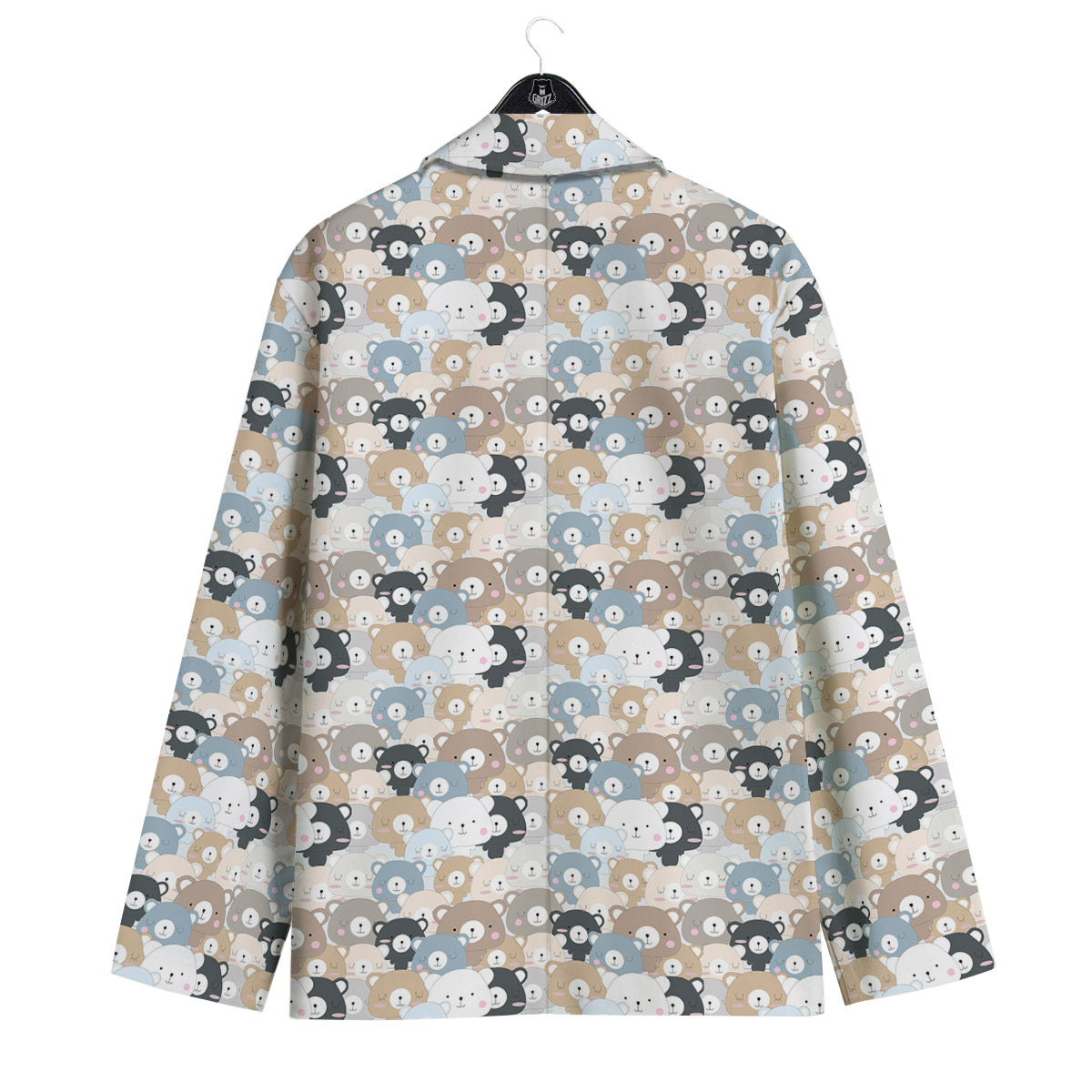 Bear Cute Print Pattern Men's Sport Coat-grizzshop