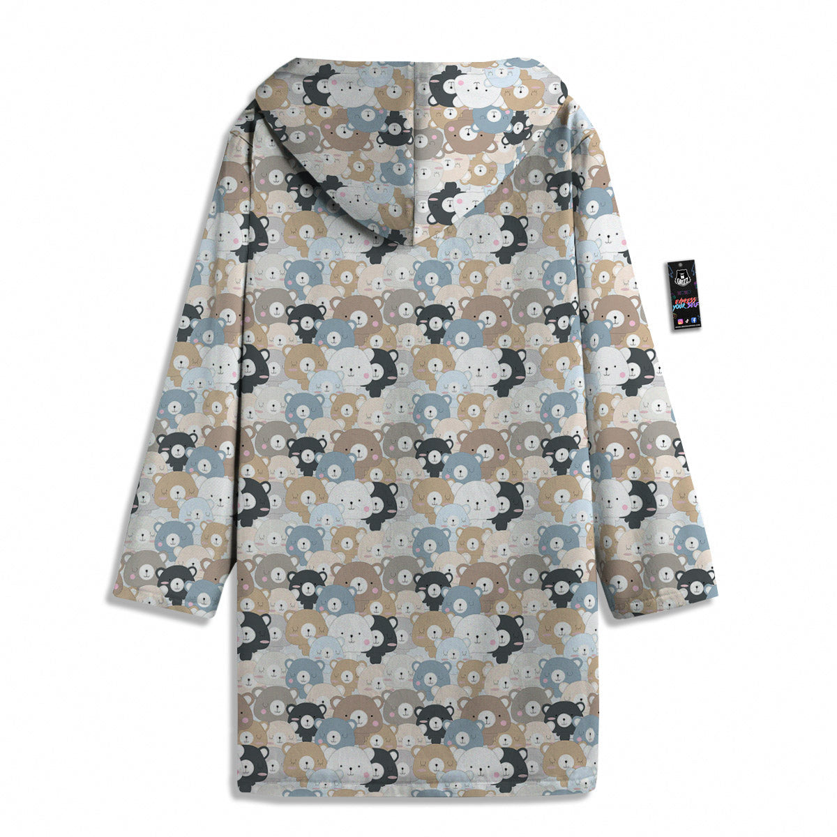 Bear Cute Print Pattern Men's Windbreaker Jacket-grizzshop