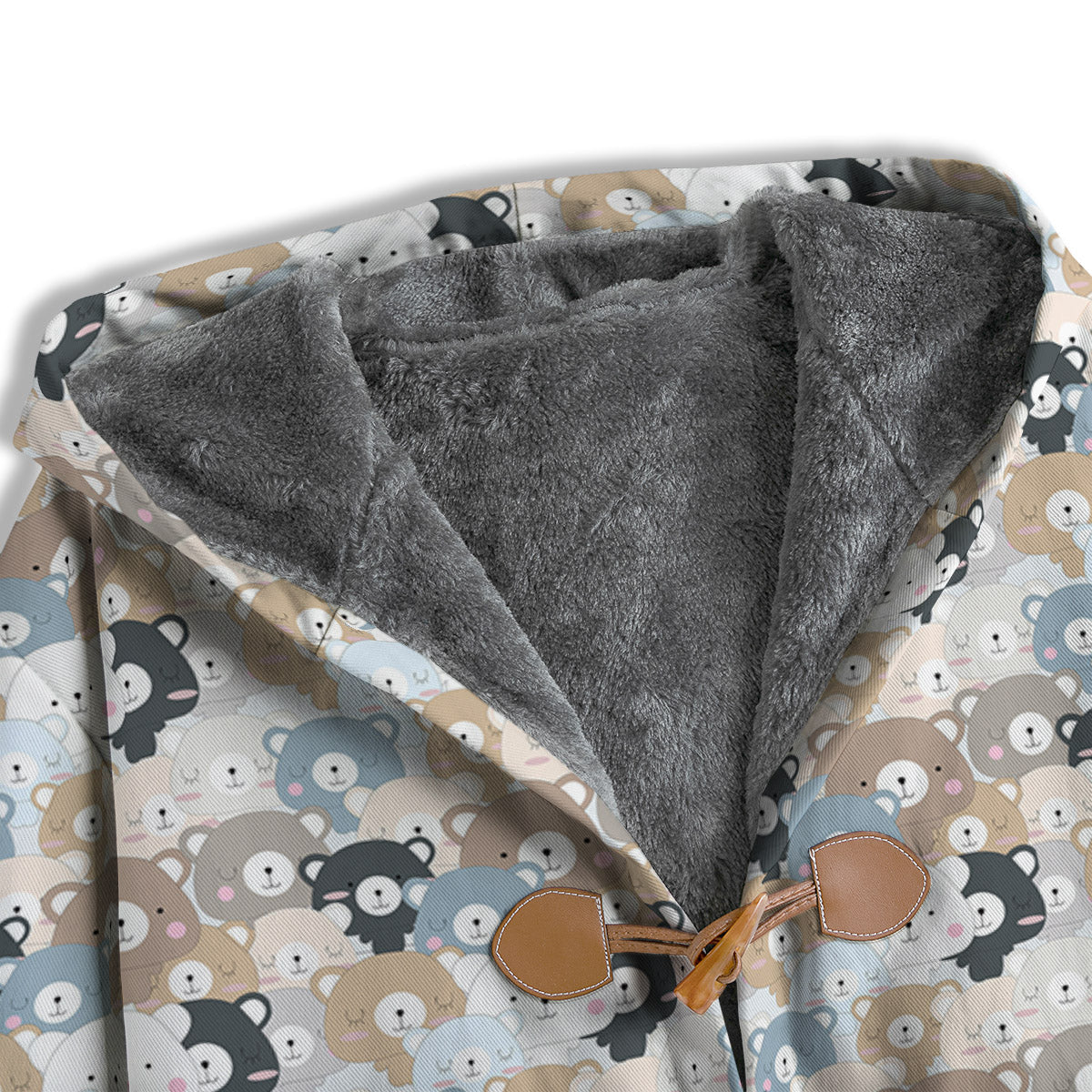 Bear Cute Print Pattern Men's Windbreaker Jacket-grizzshop