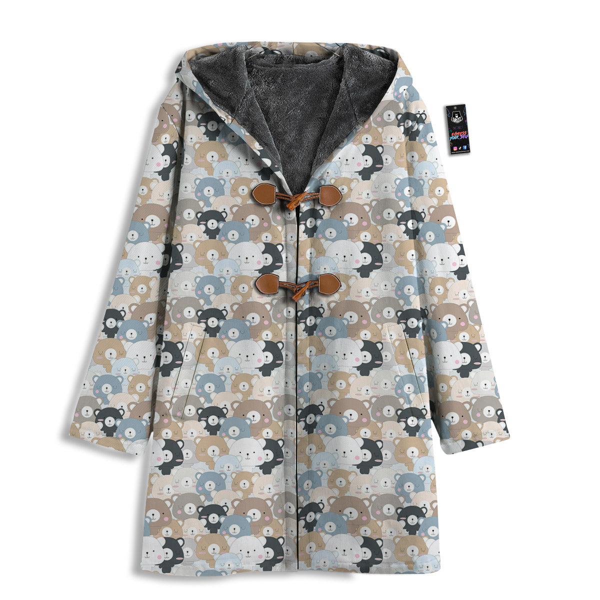 Bear Cute Print Pattern Men's Windbreaker Jacket-grizzshop