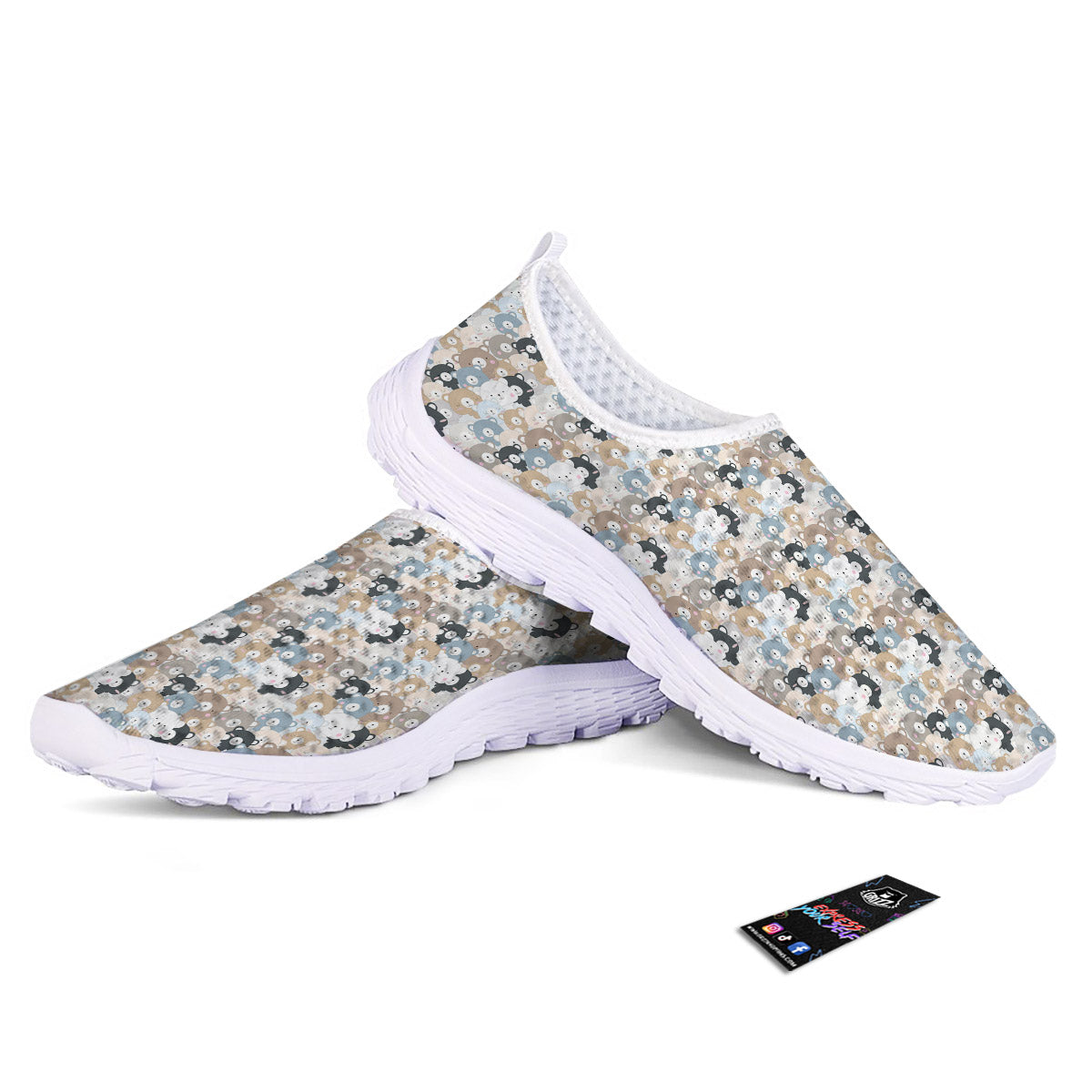 Bear Cute Print Pattern Nurse Shoes-grizzshop