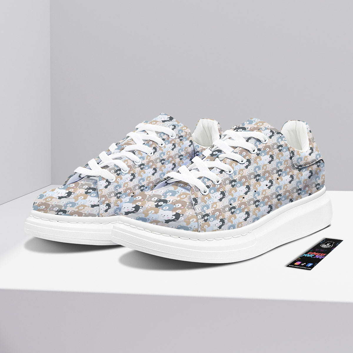 Bear Cute Print Pattern Platform Shoes-grizzshop