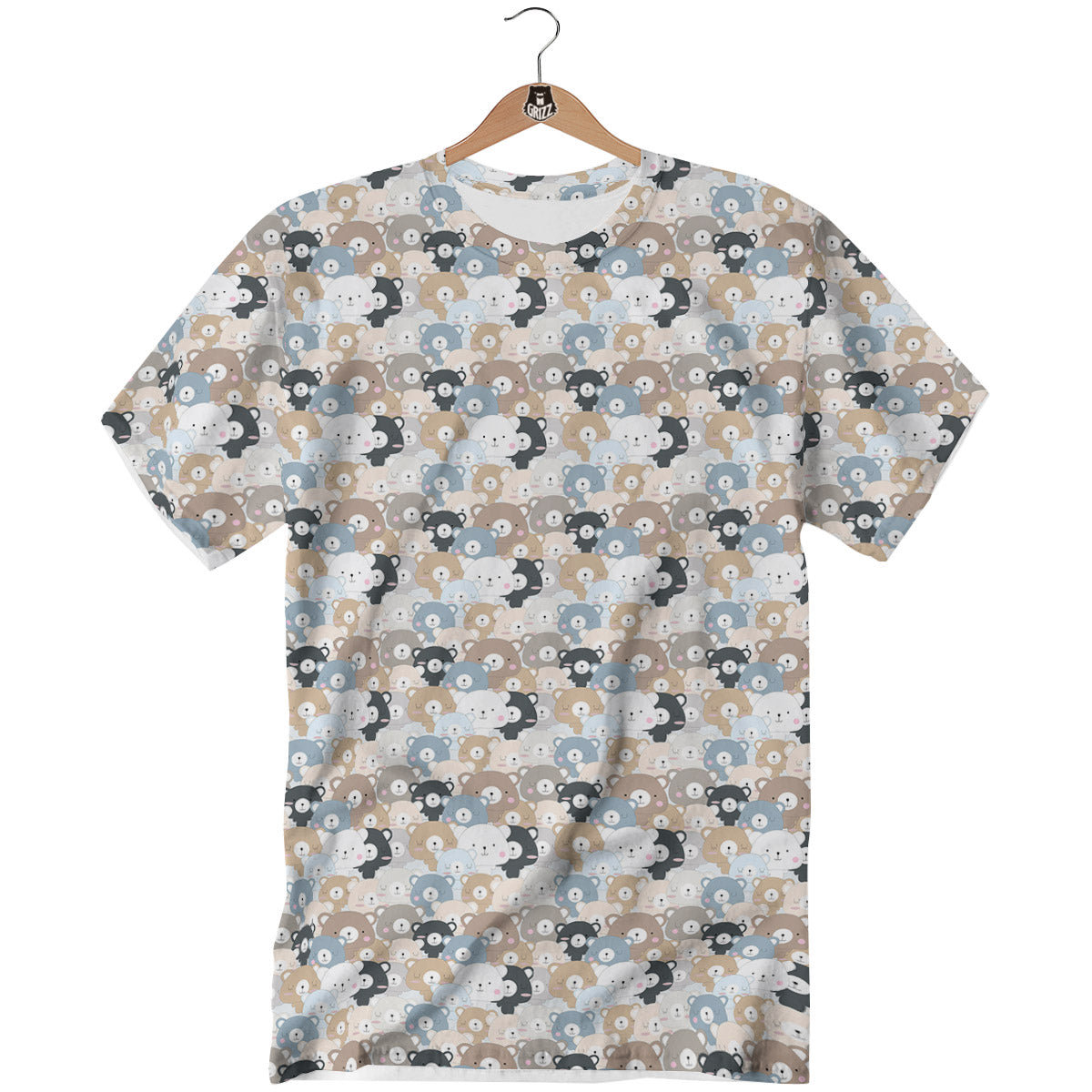 Bear Cute Print Pattern T-Shirt-grizzshop