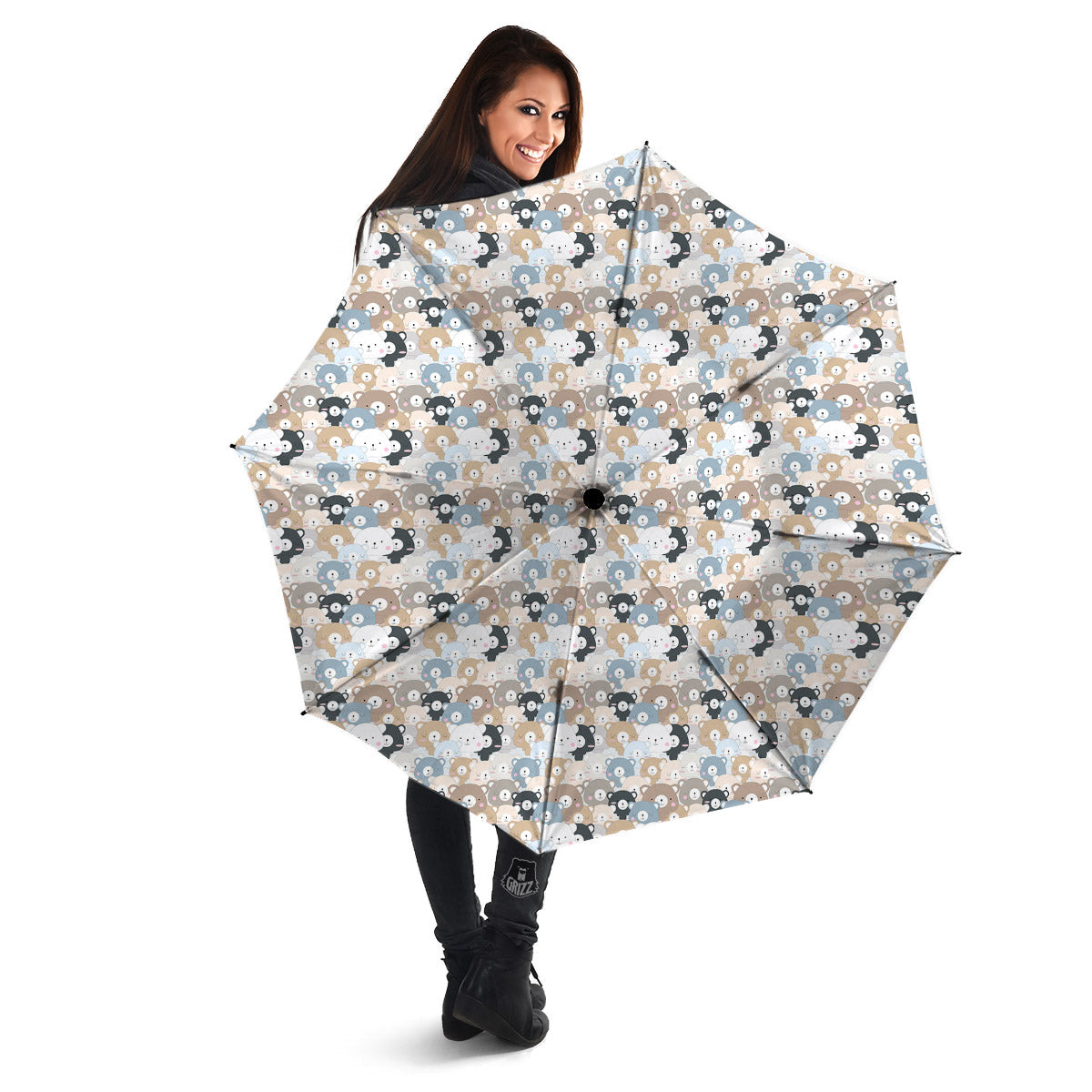 Bear Cute Print Pattern Umbrella-grizzshop