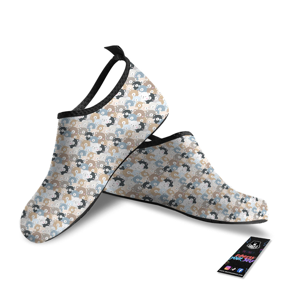 Bear Cute Print Pattern Water Shoes-grizzshop