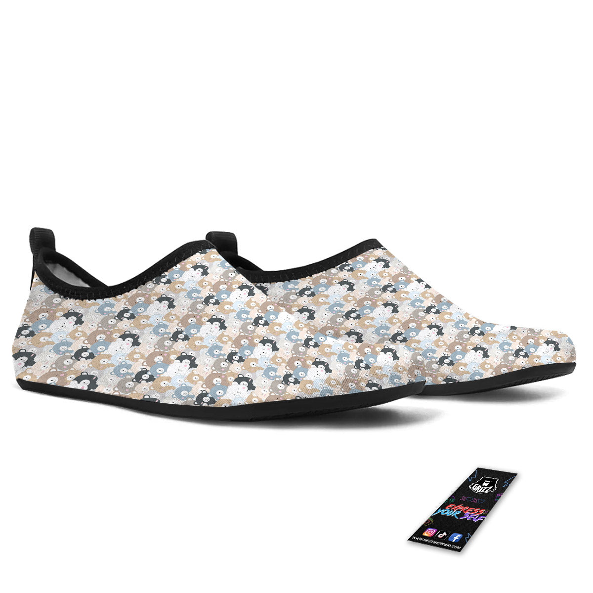 Bear Cute Print Pattern Water Shoes-grizzshop