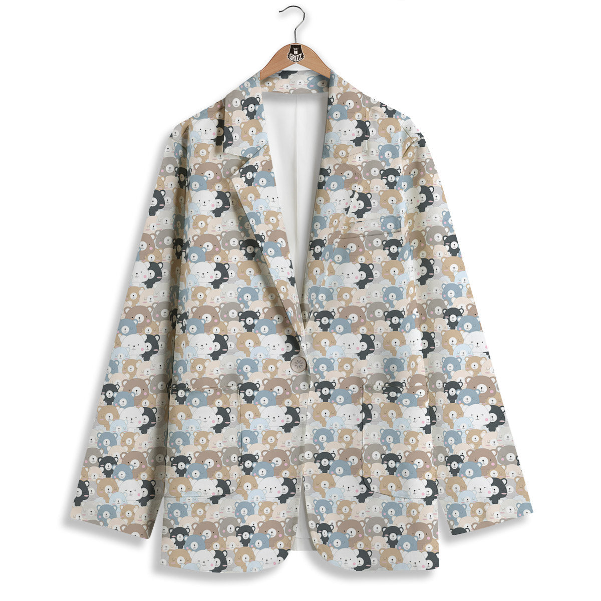 Bear Cute Print Pattern Women's Blazer-grizzshop