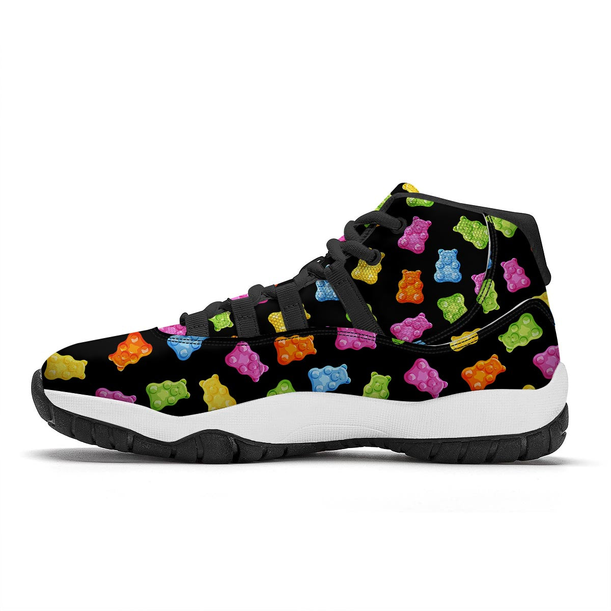 Bear Sweet Gummy Print Pattern Black Bball Shoes-grizzshop