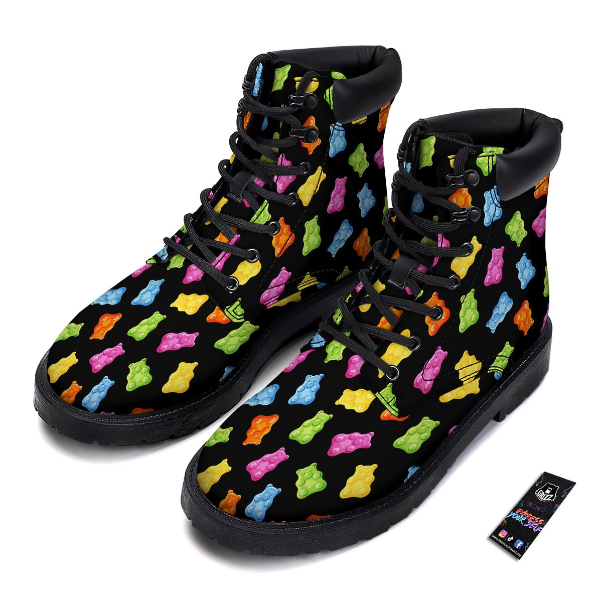 Bear Sweet Gummy Print Pattern Boots-grizzshop