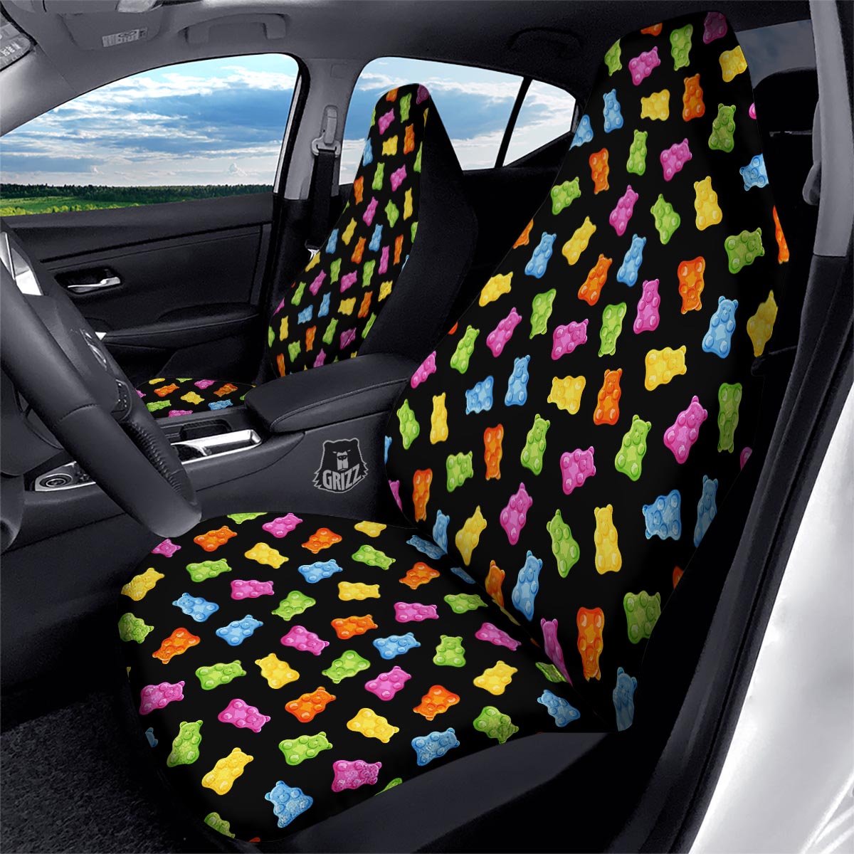 Bear Sweet Gummy Print Pattern Car Seat Covers-grizzshop