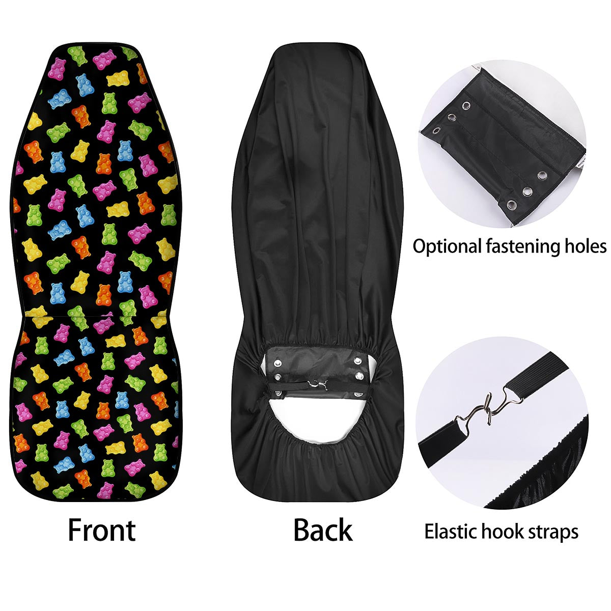 Bear Sweet Gummy Print Pattern Car Seat Covers-grizzshop