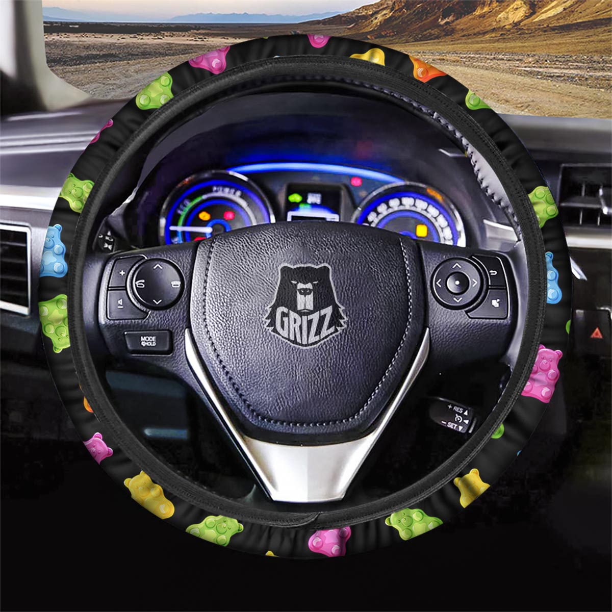 Bear Sweet Gummy Print Pattern Car Steering Wheel Cover-grizzshop