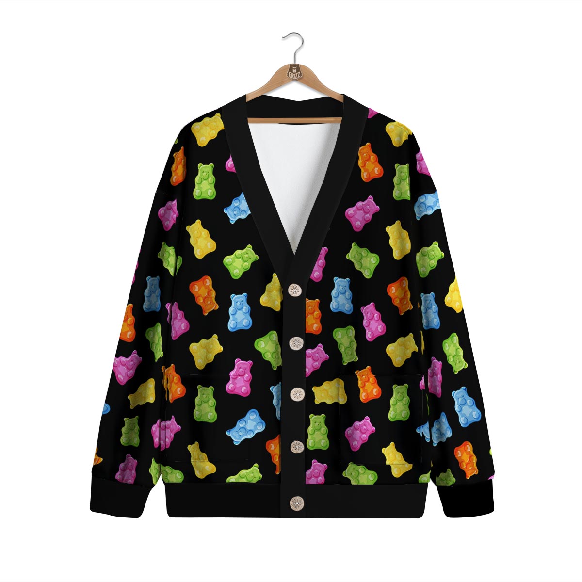 Bear Sweet Gummy Print Pattern Cardigan-grizzshop