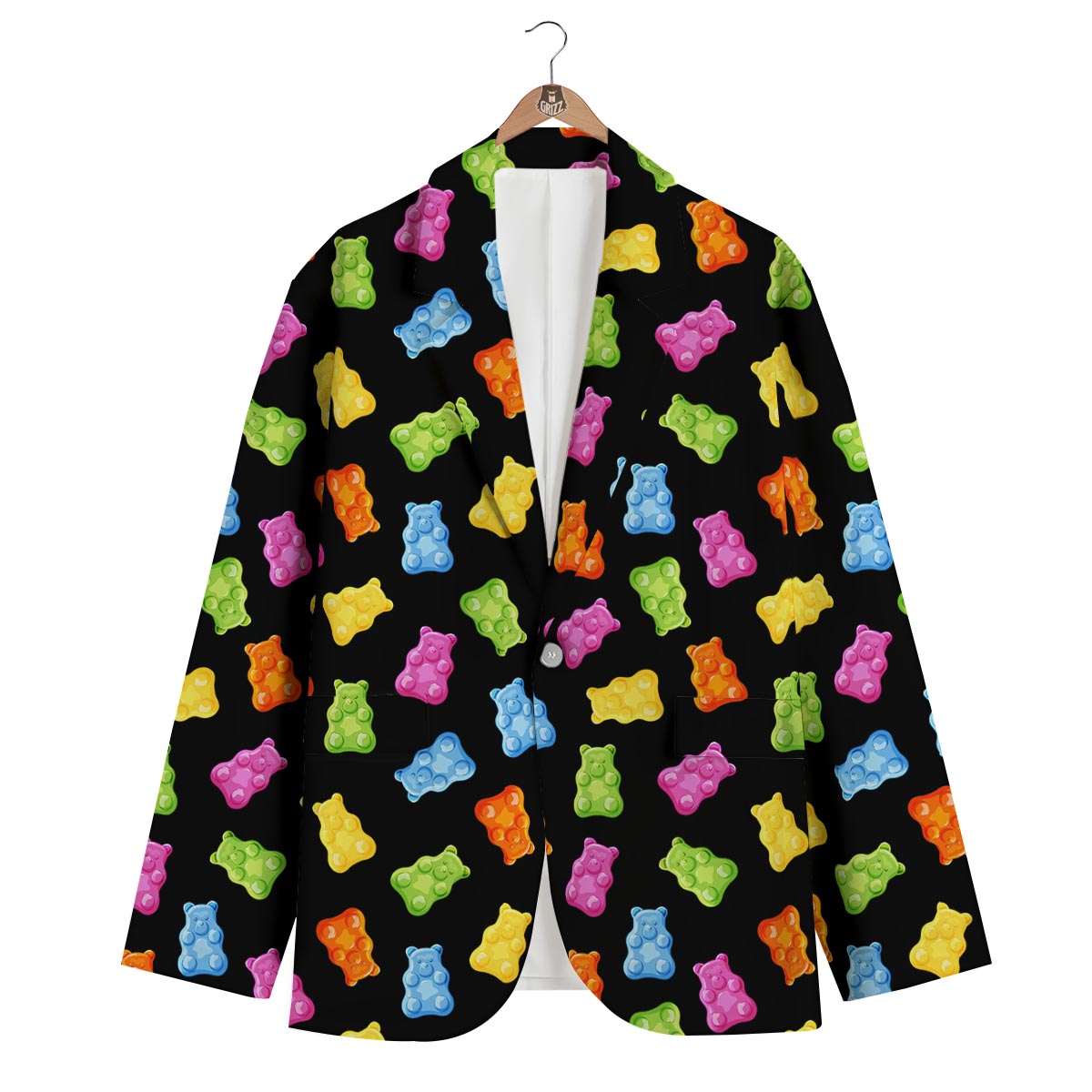 Bear Sweet Gummy Print Pattern Men's Blazer-grizzshop