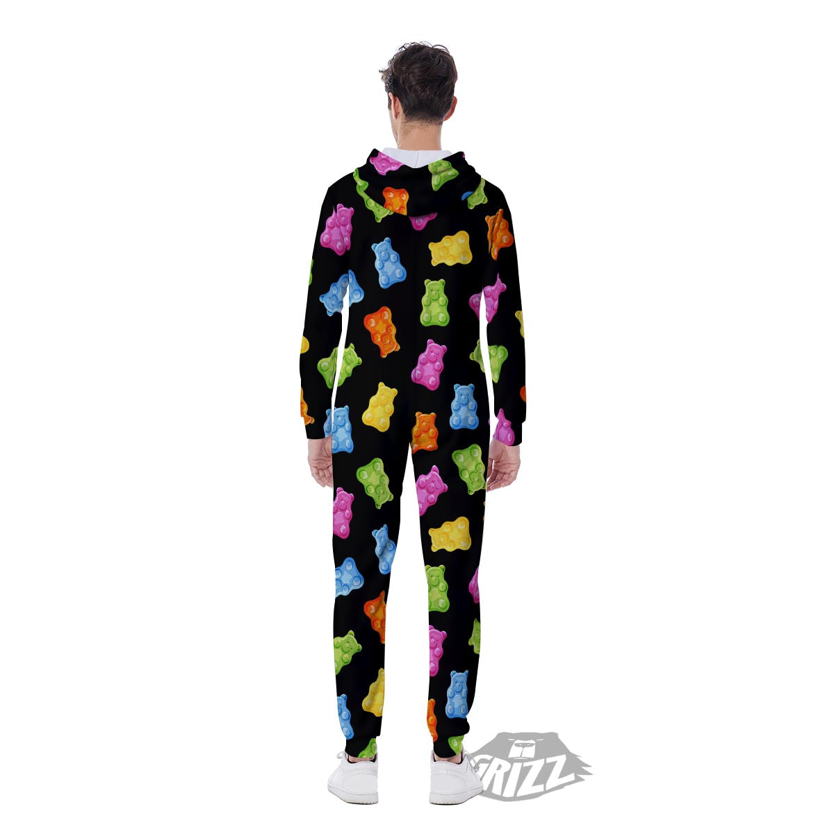 Bear Sweet Gummy Print Pattern Men's Jumpsuit-grizzshop