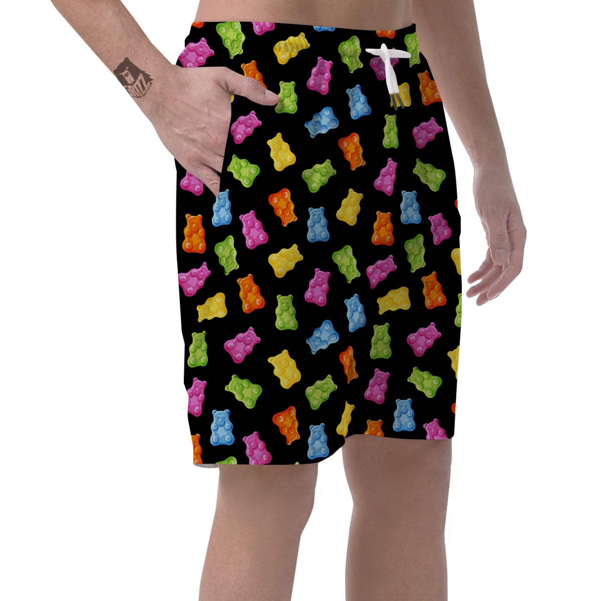 Bear Sweet Gummy Print Pattern Men's Shorts-grizzshop