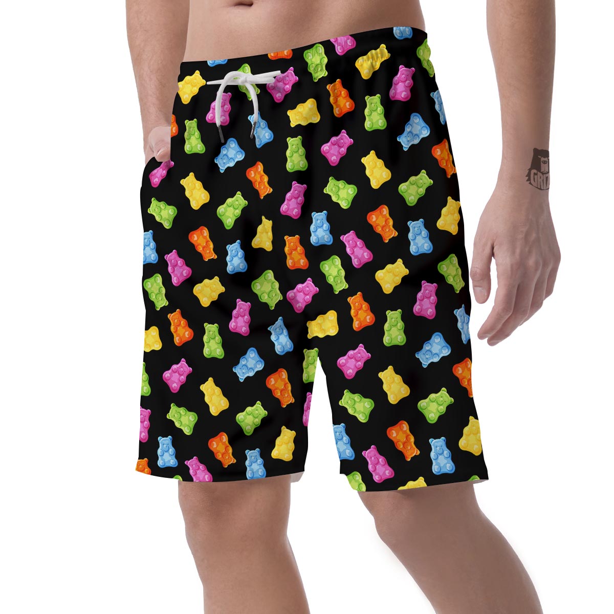 Bear Sweet Gummy Print Pattern Men's Shorts-grizzshop