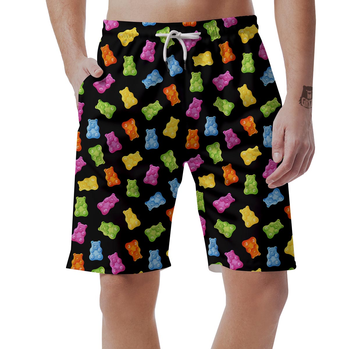 Bear Sweet Gummy Print Pattern Men's Shorts-grizzshop