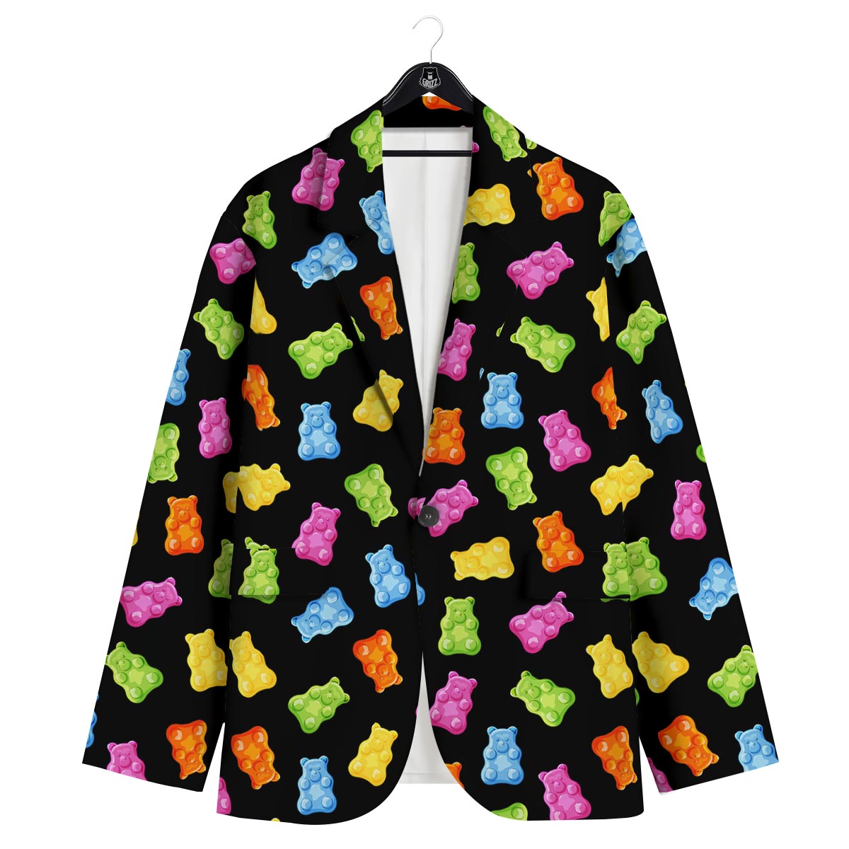 Bear Sweet Gummy Print Pattern Men's Sport Coat-grizzshop