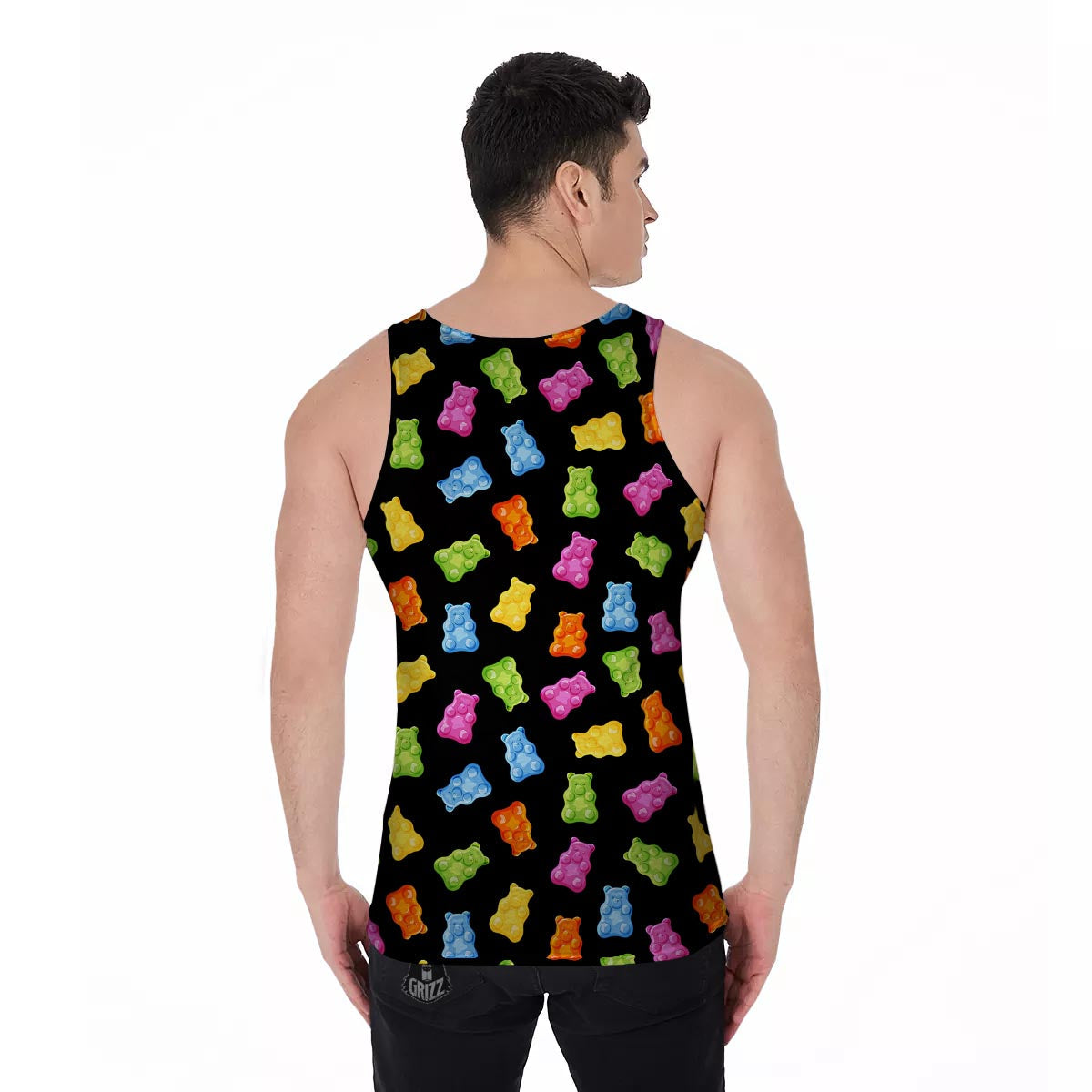 Bear Sweet Gummy Print Pattern Men's Tank Top-grizzshop