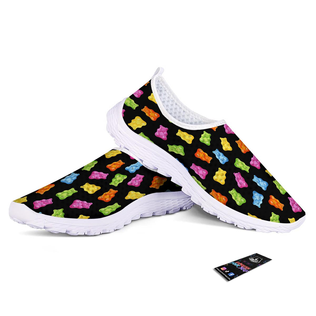 Bear Sweet Gummy Print Pattern Nurse Shoes-grizzshop