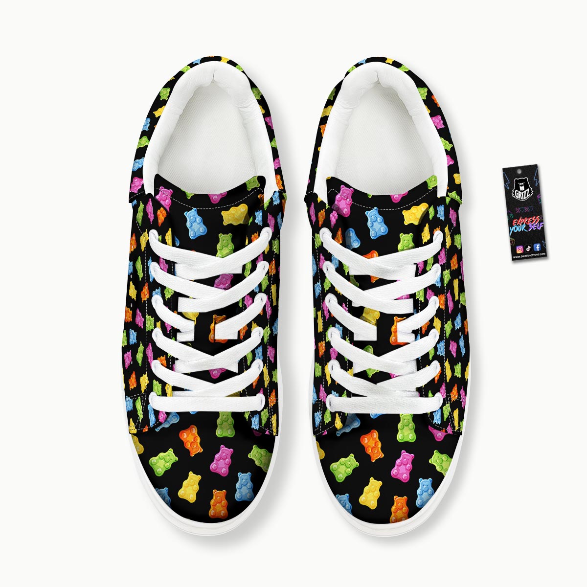 Bear Sweet Gummy Print Pattern Platform Shoes-grizzshop