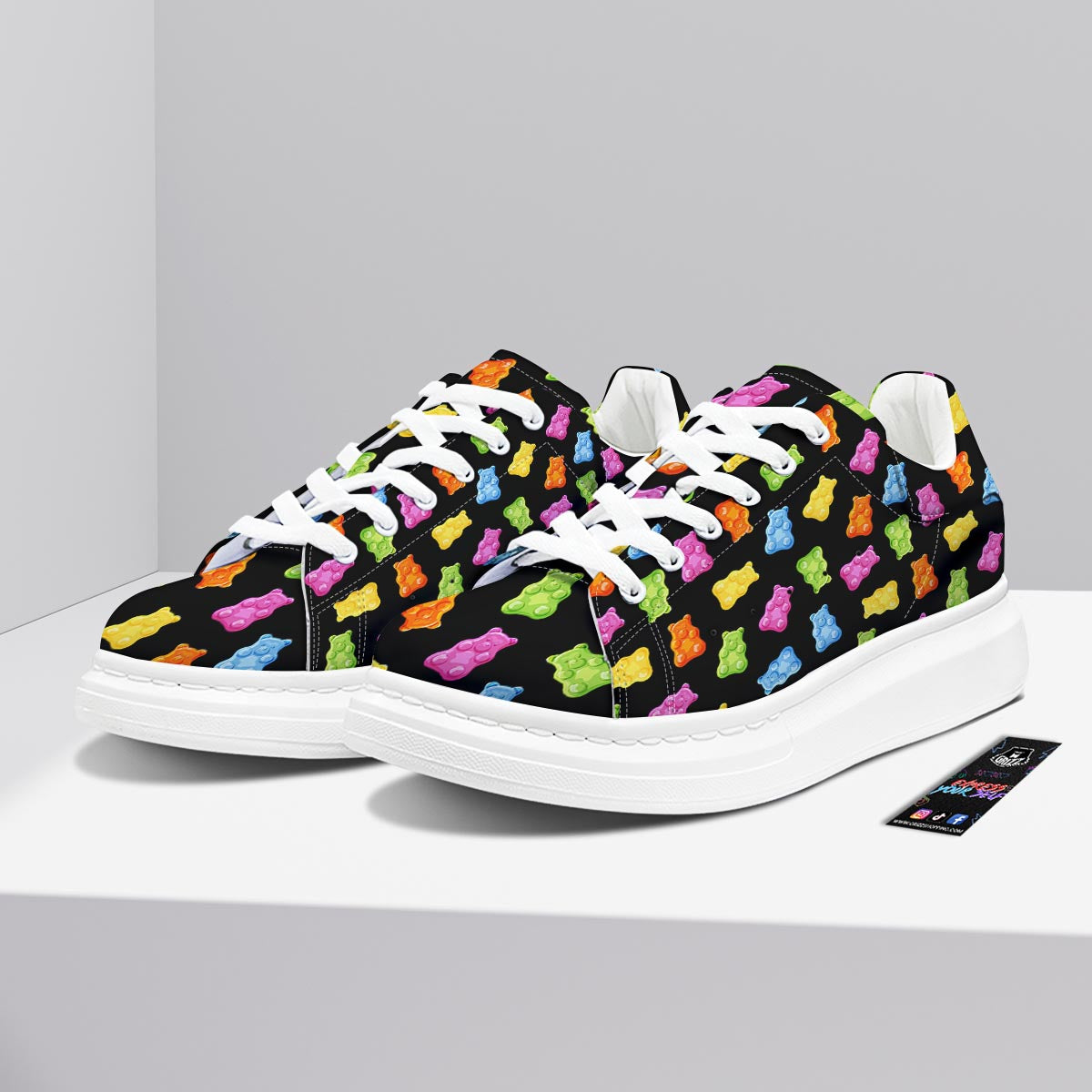 Bear Sweet Gummy Print Pattern Platform Shoes-grizzshop