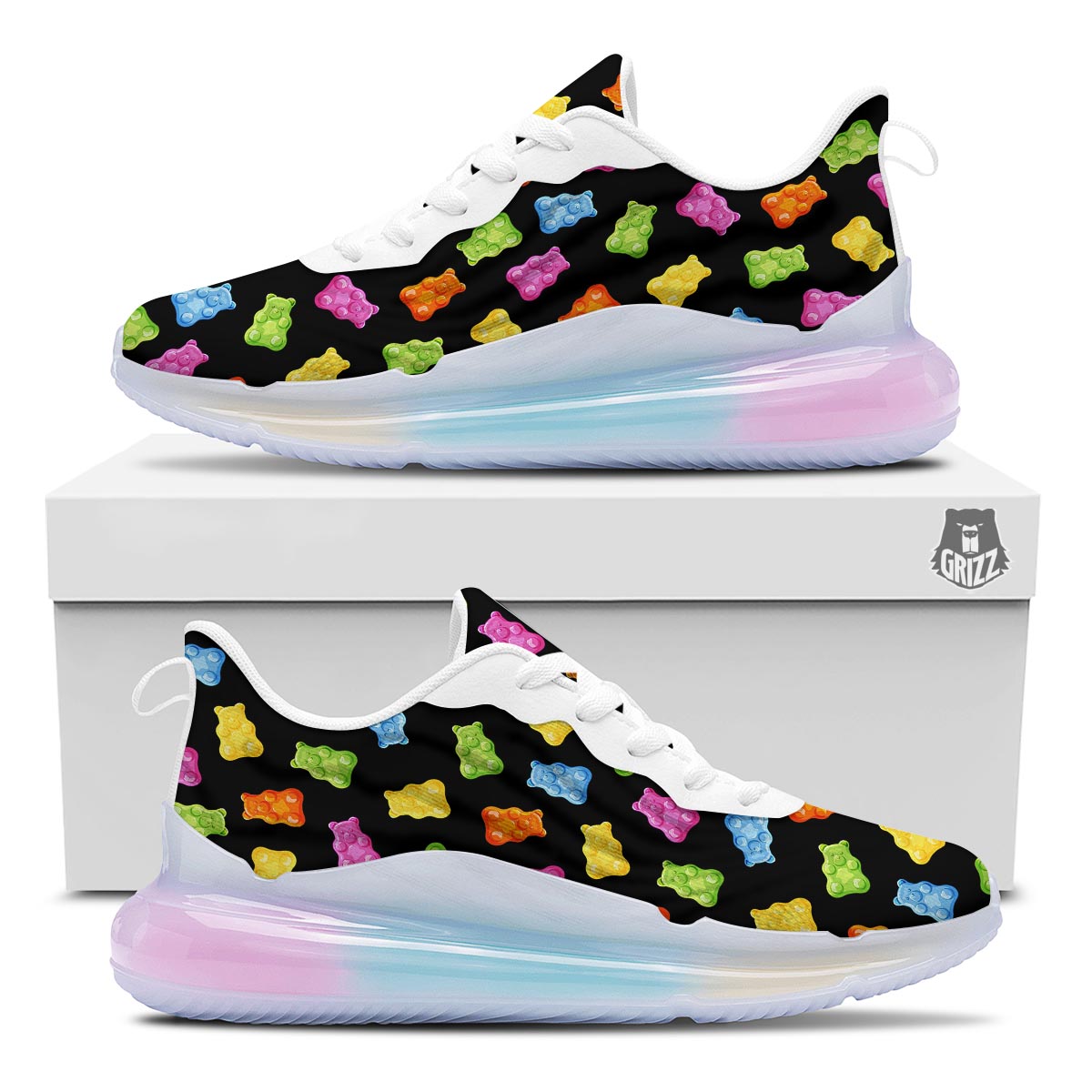 Bear Sweet Gummy Print Pattern Running Sneakers-grizzshop