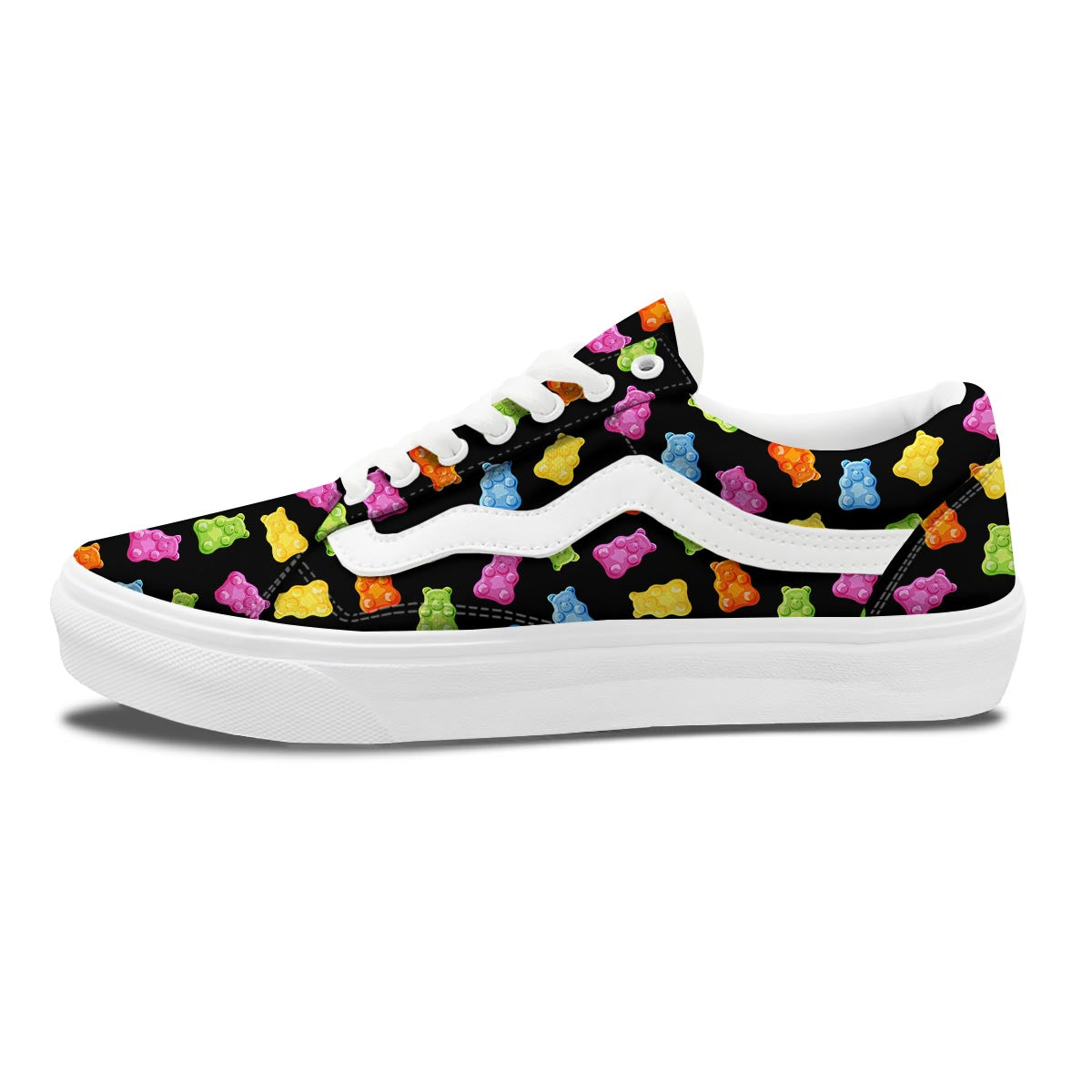 Bear Sweet Gummy Print Pattern Skate Shoes-grizzshop