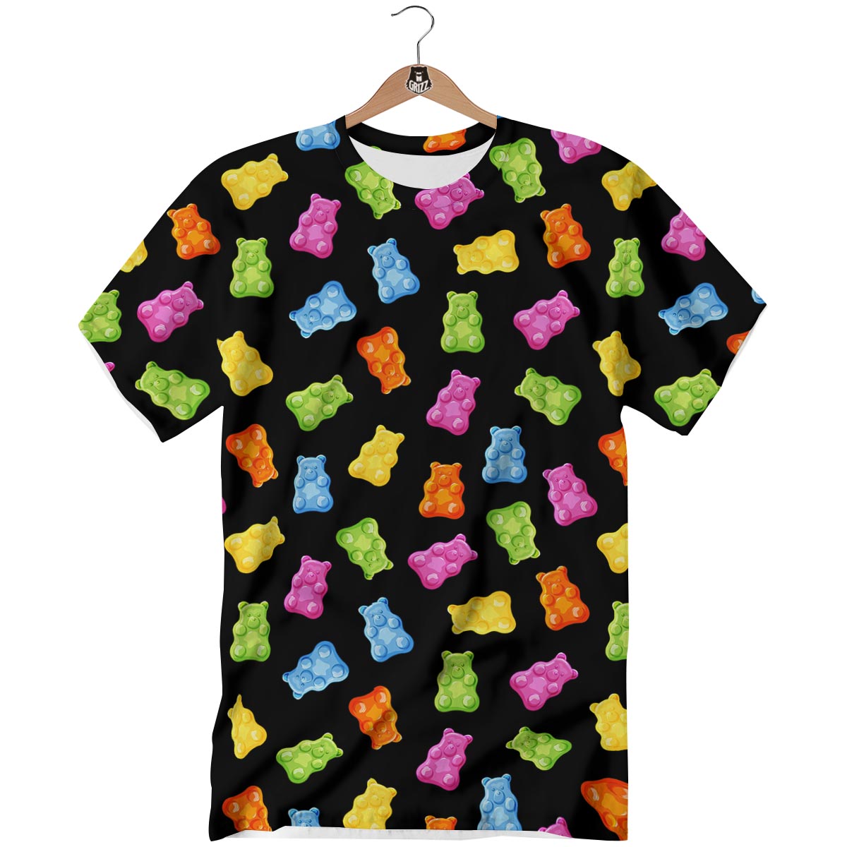 Bear Sweet Gummy Print Pattern T-Shirt-grizzshop