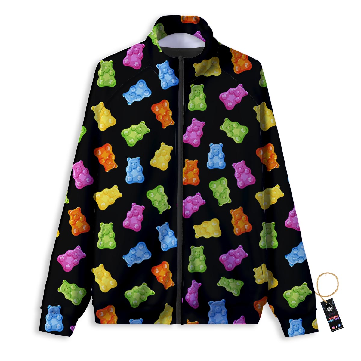 Bear Sweet Gummy Print Pattern Track Jacket-grizzshop