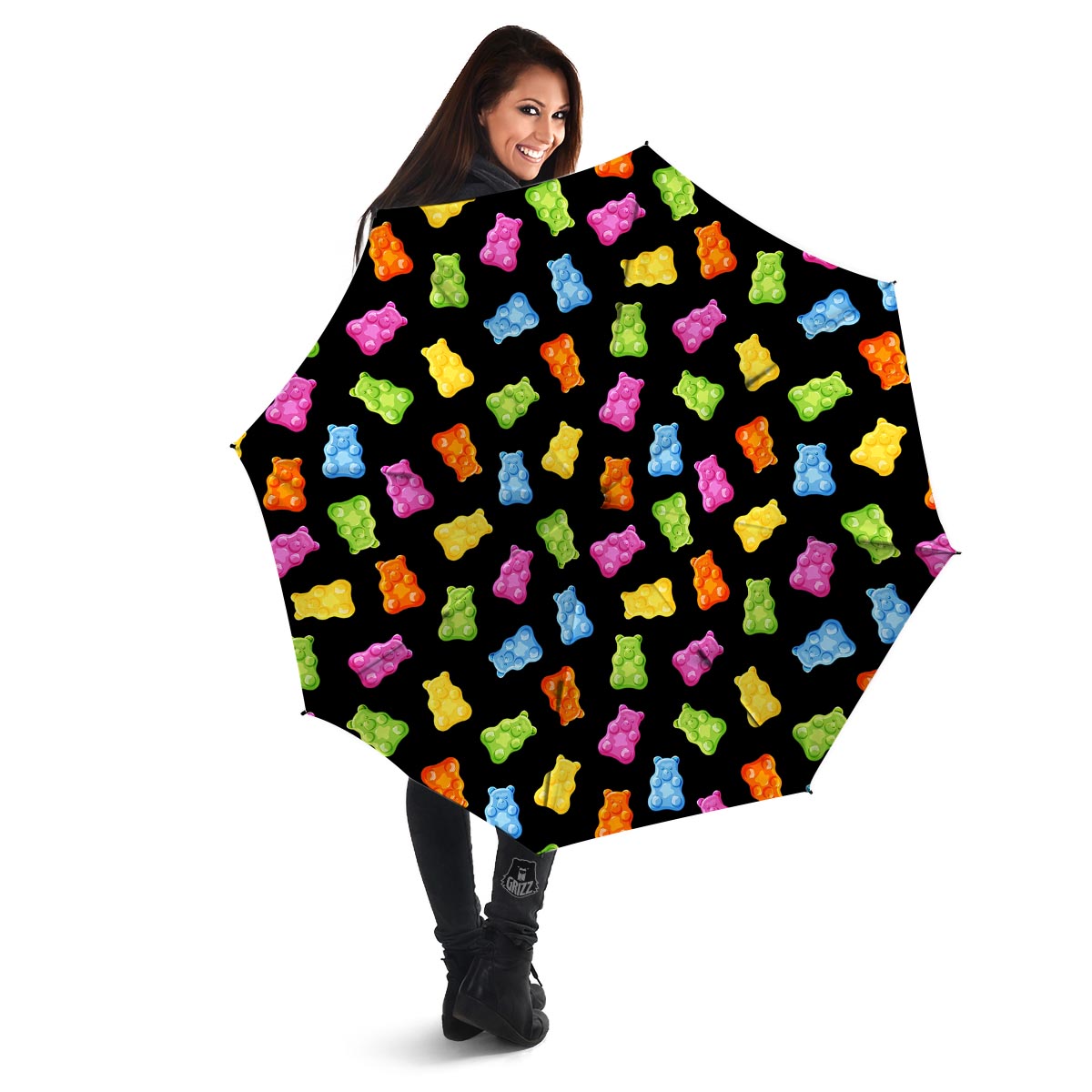 Bear Sweet Gummy Print Pattern Umbrella-grizzshop