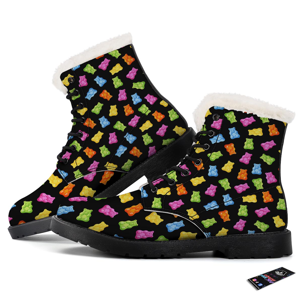 Bear Sweet Gummy Print Pattern Winter Boots-grizzshop