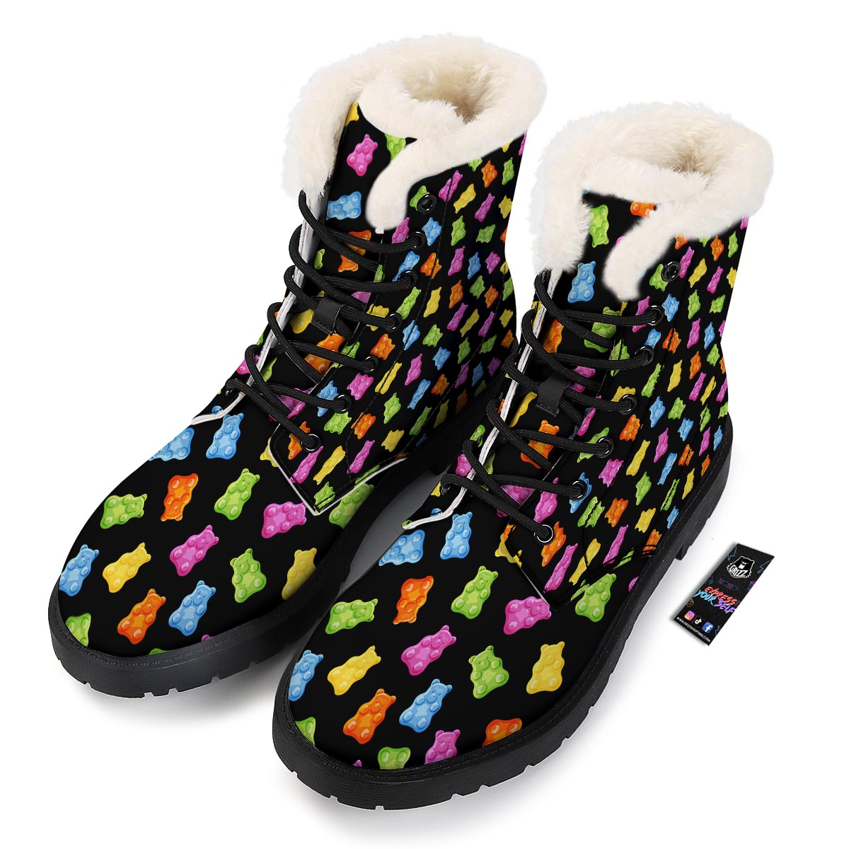 Bear Sweet Gummy Print Pattern Winter Boots-grizzshop
