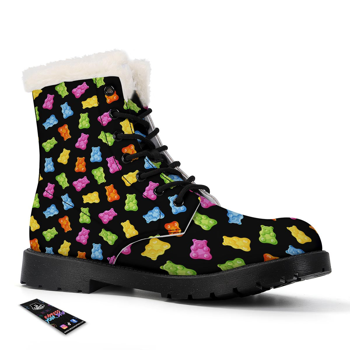 Bear Sweet Gummy Print Pattern Winter Boots-grizzshop
