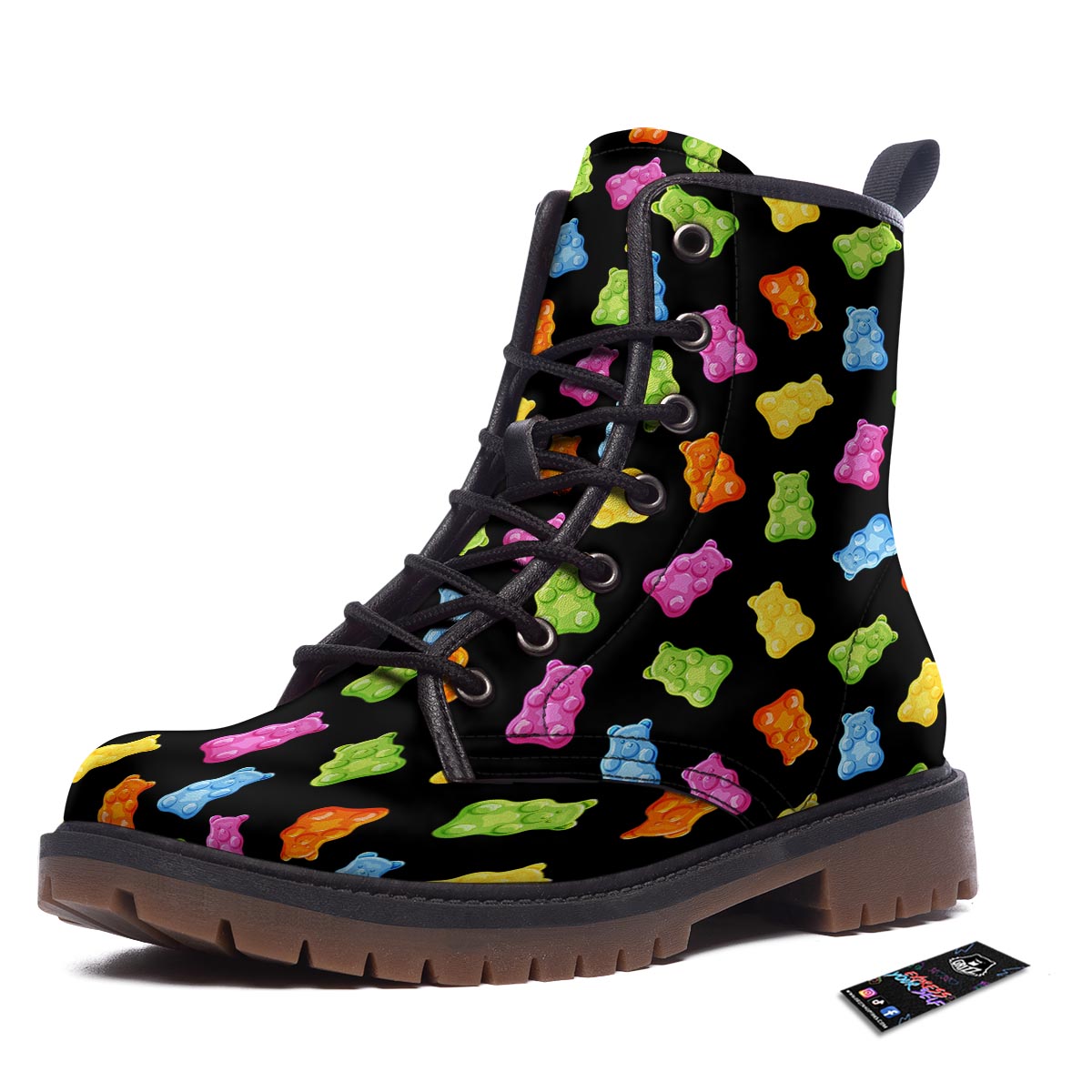 Bear Sweet Gummy Print Pattern Work Boots-grizzshop