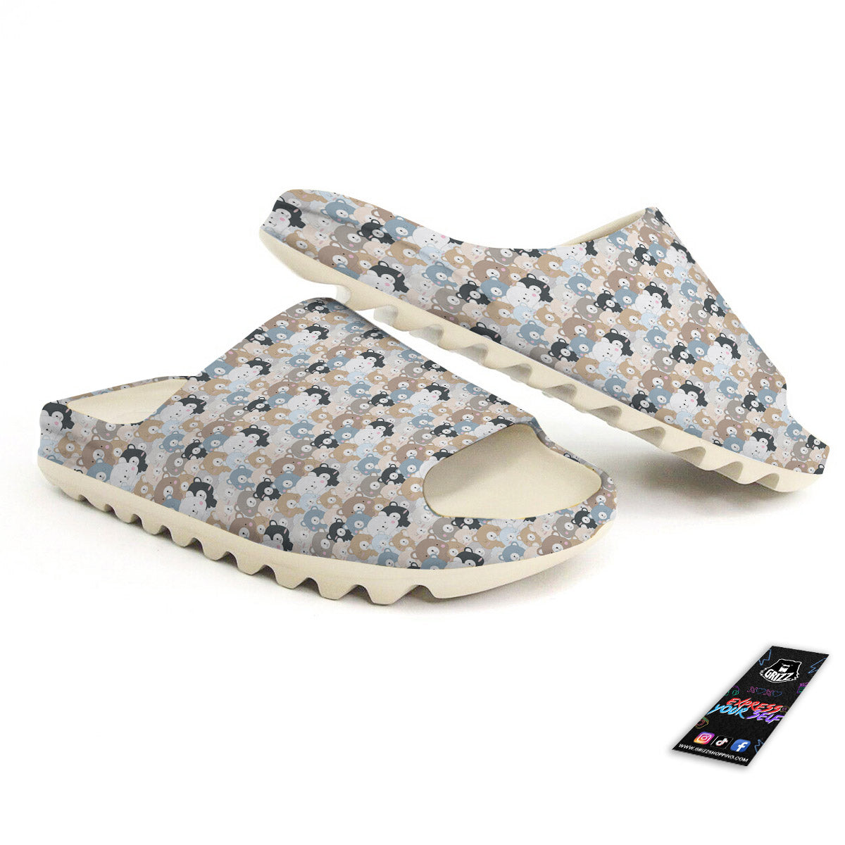 Bear Cute Print Pattern Sandals-grizzshop