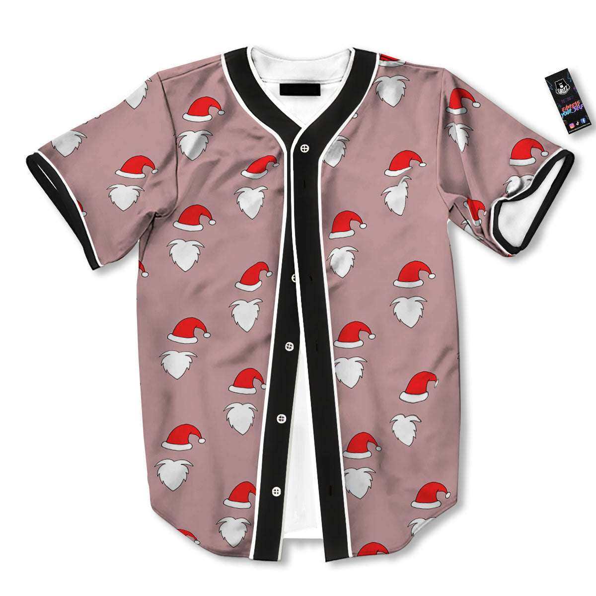 Beard Santa Claus Print Pattern Baseball Jersey-grizzshop