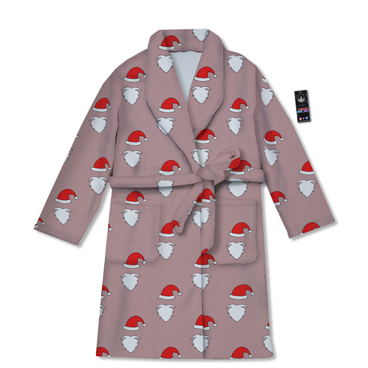 Beard Santa Claus Print Pattern Bathrobe-grizzshop