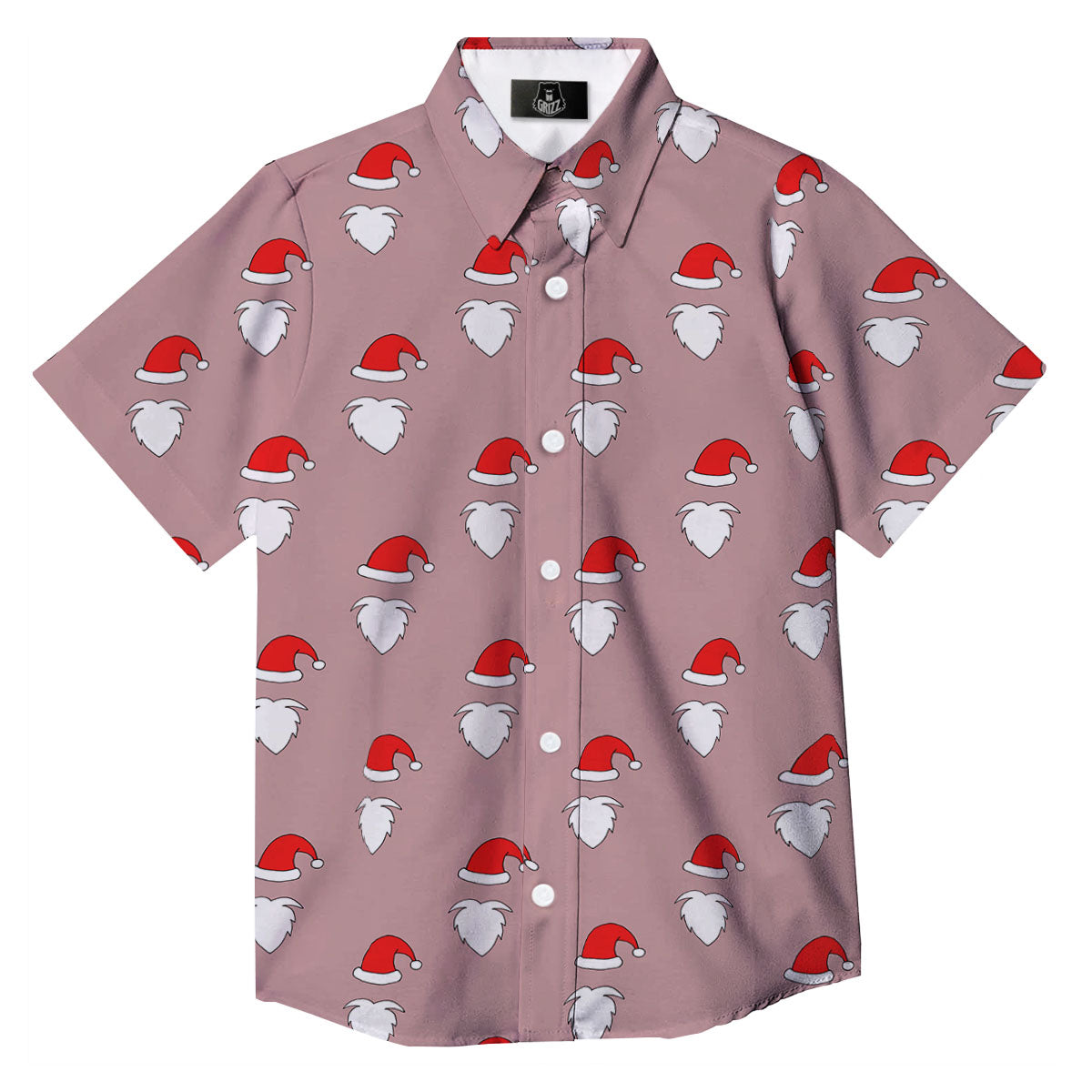 Beard Santa Claus Print Pattern Button Up Shirt-grizzshop