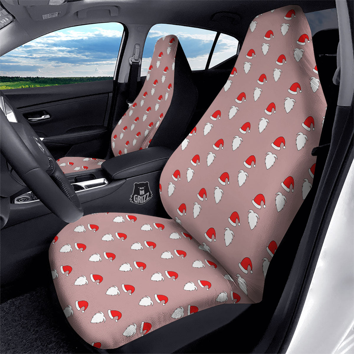 Beard Santa Claus Print Pattern Car Seat Covers-grizzshop