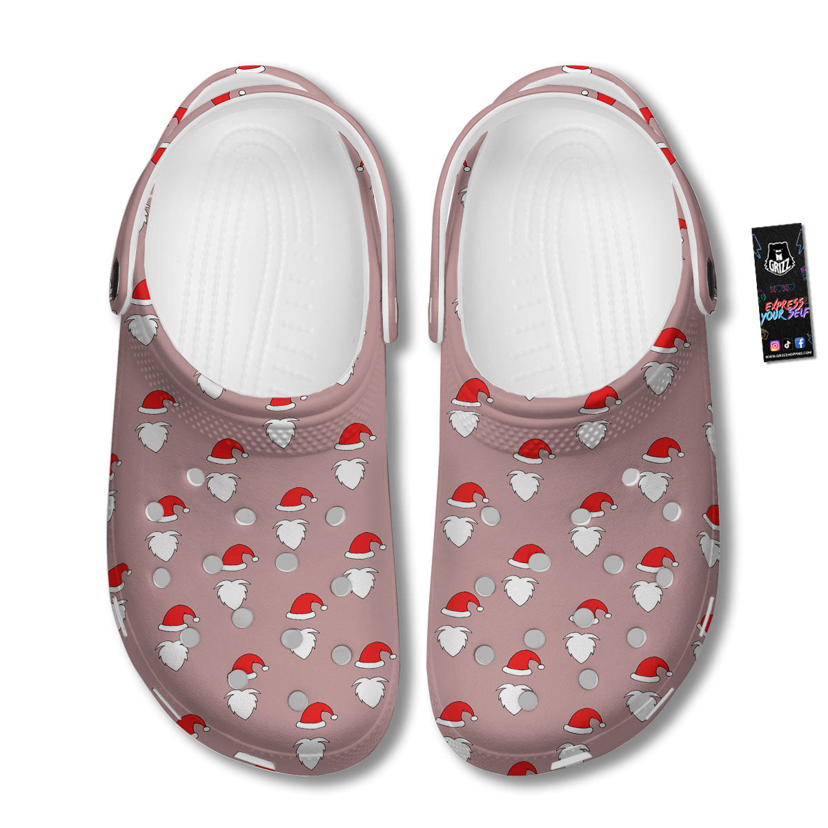 Beard Santa Claus Print Pattern Clog-grizzshop